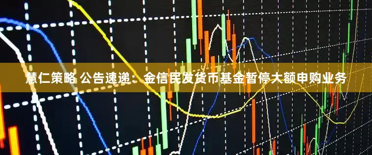 慧仁策略 公告速递：金信民发货币基金暂停大额申购业务